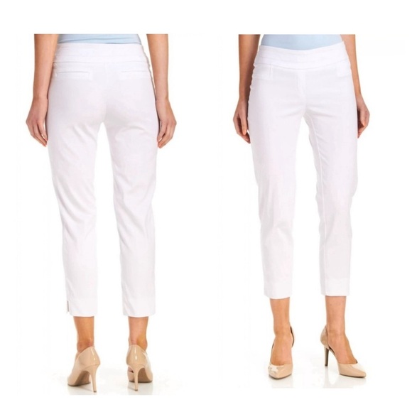 Women’s Zac & Rachel Women's Pull-On Millenium Ankle Pants, Optic White, Sz 10 - Picture 1 of 4